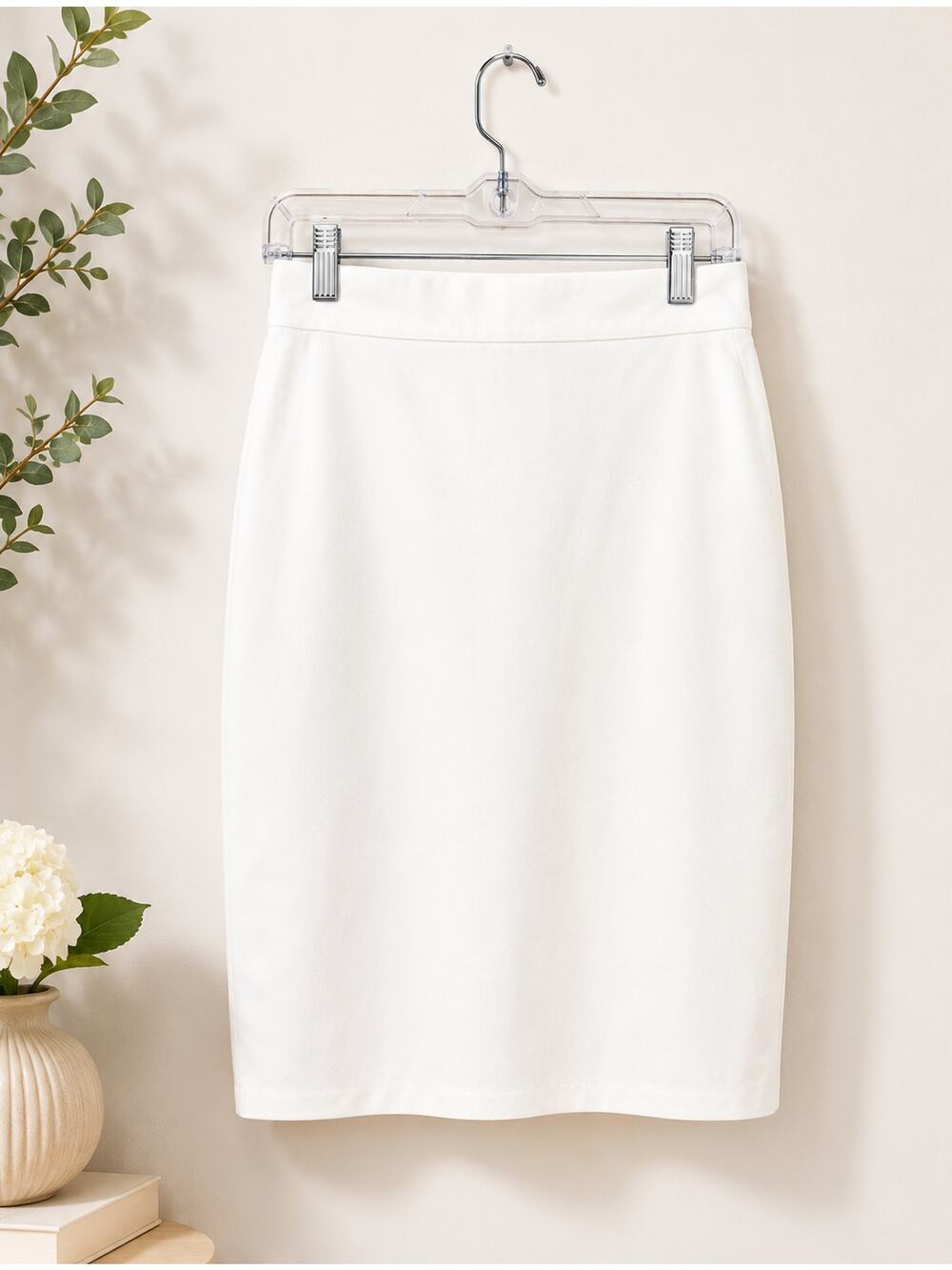 J Crew White Pencil Skirt Size 00 Preppy Coastal Office Nautical Normcore Staple